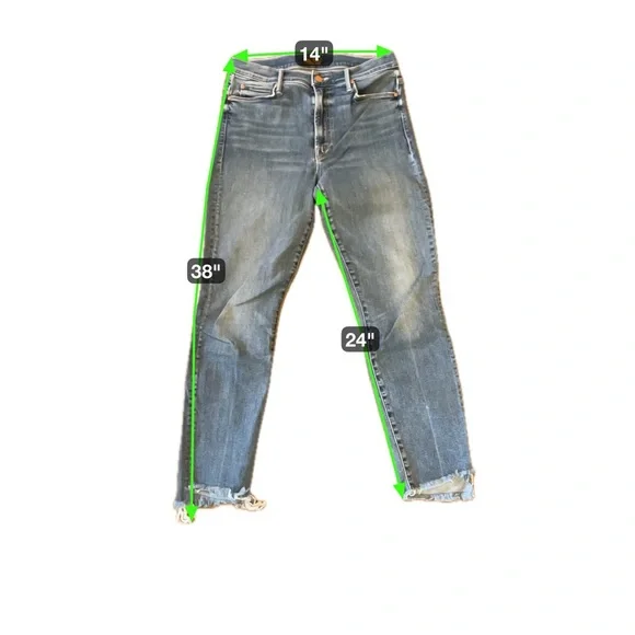 MOTHER Stunner Zip Ankle Step Fray Light Blue Skinny Jeans - Picture 3 of 7